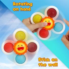 img 2 attached to 🎡 FRUSE Suction Cup Spinner Toys: 3Pcs Baby Spinners with Pop Fidget Function - Perfect Bathing, Anxiety, and Dining Fidget Toy for Girls and Boys