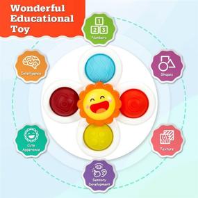 img 3 attached to 🎡 FRUSE Suction Cup Spinner Toys: 3Pcs Baby Spinners with Pop Fidget Function - Perfect Bathing, Anxiety, and Dining Fidget Toy for Girls and Boys