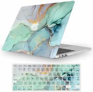 fancity macbook air 13 inch case, model a1466 a1369 hard plastic cover - matte protective case with keyboard cover - green marble - fits 2010-2017 mac air 13.3 inch (no touch id) - enhanced seo logo