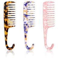 🔀 versatile 3-piece hair combs set with wide tooth, detangling comb, and hair brush for curly wet & dry hair - ideal for home & salon use logo