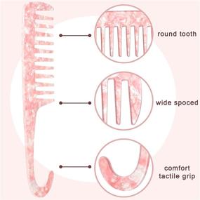 img 2 attached to 🔀 Универсальный набор из 3-х расчёсок для волос с широким зубцом, расчёской для распутывания и щёткой для волос для кудрявых мокрых и сухих волос - идеально подходит для использования дома и в салоне.