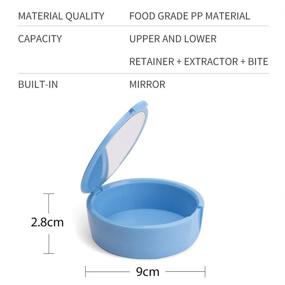 img 2 attached to 🦷 Y-Kelin 2 Pack Retainer Case with Mirror: The Convenient Storage Solution for Partial Dentures (Light Blue+White)