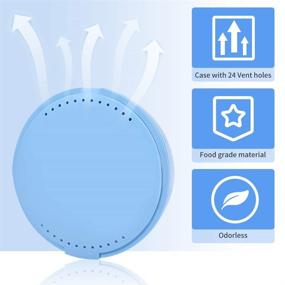 img 3 attached to 🦷 Y-Kelin 2 Pack Retainer Case with Mirror: The Convenient Storage Solution for Partial Dentures (Light Blue+White)