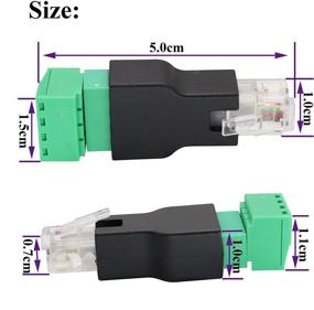 img 3 attached to 🔌 AAOTOKK RJ11 Screw Terminal Plug - 4P 4C Male to 4Pin Female Bolt Screw Type Terminal for Telephone & CCTV Wiring (2 Pack)