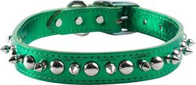 img 1 attached to 🐶 OmniPet Signature Leather Pet Collar: Edgy Spike and Stud Ornaments for Style and Safety