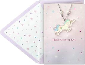 img 4 attached to Hallmark Signature Valentines Day Card For Kids (Removable Unicorn Necklace)