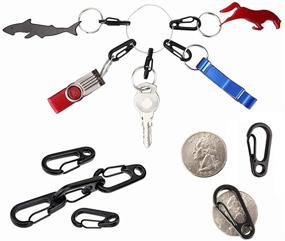 img 1 attached to 🔑 Compact & Versatile: 20Pcs Mini Hanging Buckle Metal Keychain Kit with Carabiners Hook - EDC Keychain Essential