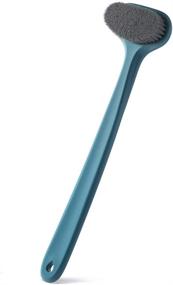 img 4 attached to 🛀 Upgrade Your Bath Routine with our Long-Handled Body Brush for Gentle Exfoliation and Skin Health – Wet or Dry Brushing (14 inch, Dark Blue PE)