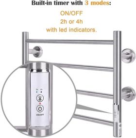 img 1 attached to 🔥 JSLOVE Towel Warmer: Wall Mounted, Stainless Steel Heated Towel Racks with Timer - 4 Bars Brushed