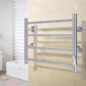 img 3 attached to 🔥 JSLOVE Towel Warmer: Wall Mounted, Stainless Steel Heated Towel Racks with Timer - 4 Bars Brushed