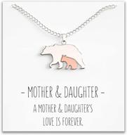 🐻 mama bear pendant: adorable mother daughter bear necklace - perfect silver rose gold gift for women & girls logo