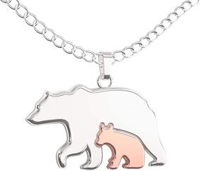 img 2 attached to 🐻 Mama Bear Pendant: Adorable Mother Daughter Bear Necklace - Perfect Silver Rose Gold Gift for Women & Girls