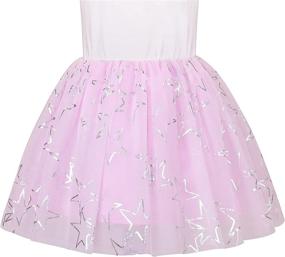 img 1 attached to 🌈 Enchanting Girls Purple Sleeve Rainbow Birthday Dresses: Mesmerizing Clothing for Young Girls