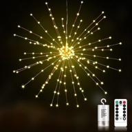 🎆 firework lights - musunia 200 led copper wire starburst light, 1 pack, 8 modes dimmable remote control waterproof hanging fairy light for parties, christmas, battery operated fairy lights logo