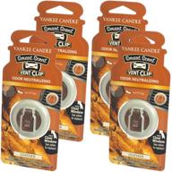 🚗 enhance your car with yankee candle's smart scent vent clip air freshener - leather scented (pack of 4) logo