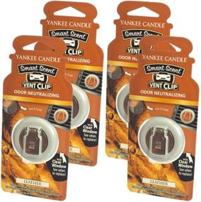 img 3 attached to 🚗 Enhance Your Car with Yankee Candle's Smart Scent Vent Clip Air Freshener - Leather Scented (Pack of 4)