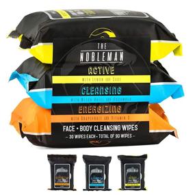 img 3 attached to Men's Active Cleansing Wipes - 3 Pack (90ct) for Face and Body Energizing Cleanse