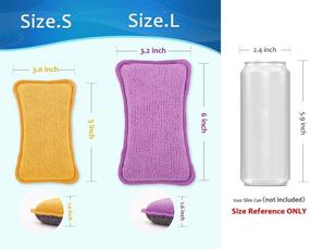 img 3 attached to 🧽 UPSTAR Microfiber Scrubber Sponge, Non-Scratch Kitchen & Bathroom Scrubbies, Dishwashing and Cleaning Sponges, Size.S Pack of 8