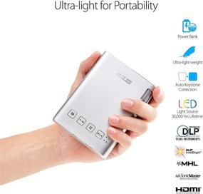 img 3 attached to 📽️ ASUS ZenBeam E1 Portable Mini Projector: Powerful 6000mAh Battery, 5 Hours of Projection, HDMI/MHL Connectivity, Auto Keystone, Award-Winning Design & 2-Year Warranty