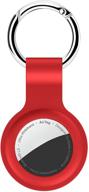 🔴 низкопрофильный силиконовый защитный чехол lowgeeker для airtag - красный: совместим с держателем брелока для apple airtag tracker finder для улучшенной защиты и стиля логотип