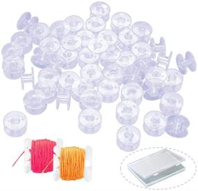 img 4 attached to 🧵 Convenient Storage and Quality Performance: 50PCS Sewing Machine Bobbins with Case for Brother, Singer, Kenmore, Janome, Bernina - Includes 2PCS Embroidery Floss Bobbins