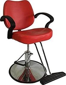 img 2 attached to 💇 Beauty4star Salon Styling Chair: Red Color Hair Cutting & Styling Furniture with Hydraulic Pump