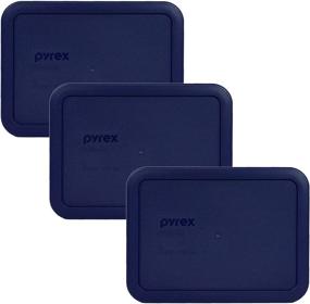 img 3 attached to Pyrex Combo: 7210-PC 3-Cup Blue 🔵 Plastic Lids - Set of 3 Items