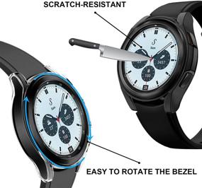 img 1 attached to XYF 2+2 Pack Soft TPU Protective Case with Tempered Glass Screen Protector for Samsung Galaxy Watch4 Classic 46mm - Clear+Black