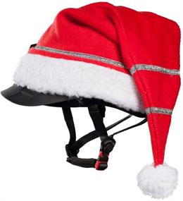 img 1 attached to HORZE Santa Hat for Helmets: Fun and Festive Helmet Cover for Equestrians, Motorcyclists, and Hard Hat Users