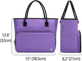 img 1 attached to 🧶 YARWO Knitting Crochet Bag, Yarn Storage Tote Bag for WIP Projects, Yarn Skeins, Crochet Hooks and Knitting Needles, Purple - Bag Only, Patented Design
