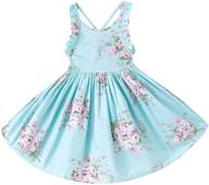 charming girls' vintage floral backless sundress: perfect addition to your little one's wardrobe logo