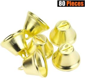 img 3 attached to Premium Powlankou 80 Piece 26mm/1inch Shiny Bells for Christmas Wind Chimes Crafts Decorations