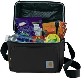 img 4 attached to 🥪 Carhartt Deluxe Dual Compartment Insulated Lunch Cooler Bag: Black - Stay Refreshed and Organized