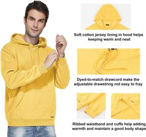 img 1 attached to KOWSPORT Pullover Brushed Sweatshirts Drawstring Men's Clothing and Active
