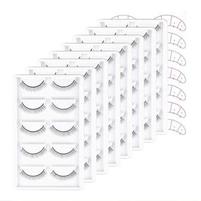 img 4 attached to 👁️ Cuckoo 40 Pairs Practice Lashes: Self-Adhesive Strips for Eyelash Extensions Training – Natural-Looking Mimic Eyelashes in 8 Pack Practice Eyelashes