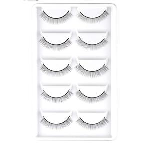 img 1 attached to 👁️ Cuckoo 40 Pairs Practice Lashes: Self-Adhesive Strips for Eyelash Extensions Training – Natural-Looking Mimic Eyelashes in 8 Pack Practice Eyelashes