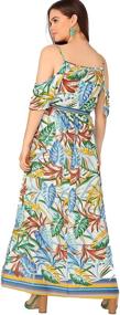 img 3 attached to Milumia Womens Shoulder Tropical Green 1 Women's Clothing
