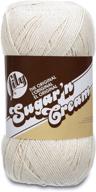 lily sugar 'n cream big ball solids yarn - 14 oz - off white - 100% cotton - machine wash & dry - gauge 4 medium worsted logo