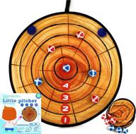 🎯 matty's toy stop 28-inch little pitcher portable fabric safety dart board set with 6 hook & loop balls - 3 red & 3 blue логотип