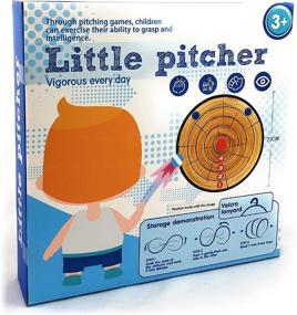 img 3 attached to 🎯 Matty's Toy Stop 28-Inch Little Pitcher Portable Fabric Safety Dart Board Set with 6 Hook & Loop Balls - 3 Red & 3 Blue