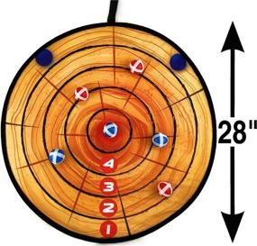 img 2 attached to 🎯 Matty's Toy Stop 28-Inch Little Pitcher Portable Fabric Safety Dart Board Set with 6 Hook & Loop Balls - 3 Red & 3 Blue