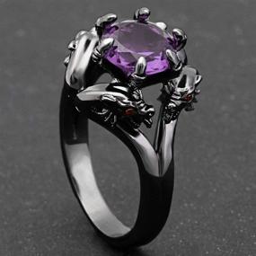 img 4 attached to Exquisite Ginger Lyne Collection Dragon Ring: Black Gun Metal Plated Engagement Ring