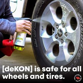img 1 attached to Shine Society deKON Wheel Cleaner: Ultimate Solution for Eliminating Stubborn Brake Dust & Road Grime from Chrome, Alloy, and Painted Wheels (18 oz)