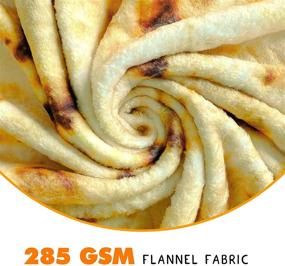 img 2 attached to 🌯 CASOFU Giant Flour Tortilla Burritos Blanket - Soft and Comfortable Flannel Taco Blanket for Kids and Family, 71 inches, Yellow - Novelty Tortilla Throw Blanket