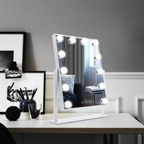 img 1 attached to 💄 Large Hollywood Makeup Mirror with Lights - Lighted Vanity Mirror with 3 Colors, 12 Dimmable LED Bulbs, Smart Touch Control, 360° Rotation, Plug-in Cosmetic Dressing Tabletop Mirror - Beauty Mirrors