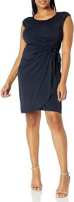 img 3 attached to 👗 Lark & Ro Women's Cap Sleeve Bateau Neck Wrap Dress: Chic and Versatile Fashion for Every Occasion