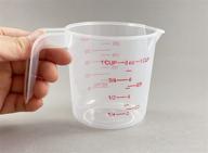 📏 easy-to-read plastic measuring cup: choose from 1-cup, 2-cup, 4-cup, or set of 3 pcs with grip and spout (1-cup) logo