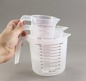 img 1 attached to 📏 Easy-to-read Plastic Measuring Cup: Choose from 1-Cup, 2-Cup, 4-Cup, or Set of 3 pcs with Grip and Spout (1-Cup)