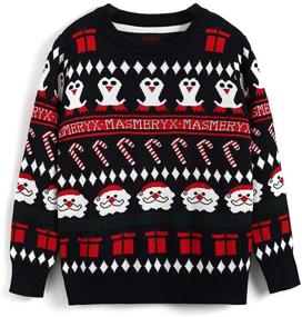 img 4 attached to BYCR Smile Christmas Sweater for Boys' Clothing - Pullover Sweaters