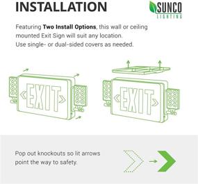 img 1 attached to 🚪 Sunco Lighting LED Exit Signs with Emergency Lights - Adjustable Two Head LED with Backup Battery - 120-277V - Hard Wired Emergency Combo Light - Commercial Grade - Fire Resistant (UL 94V-0) - 6 Pack